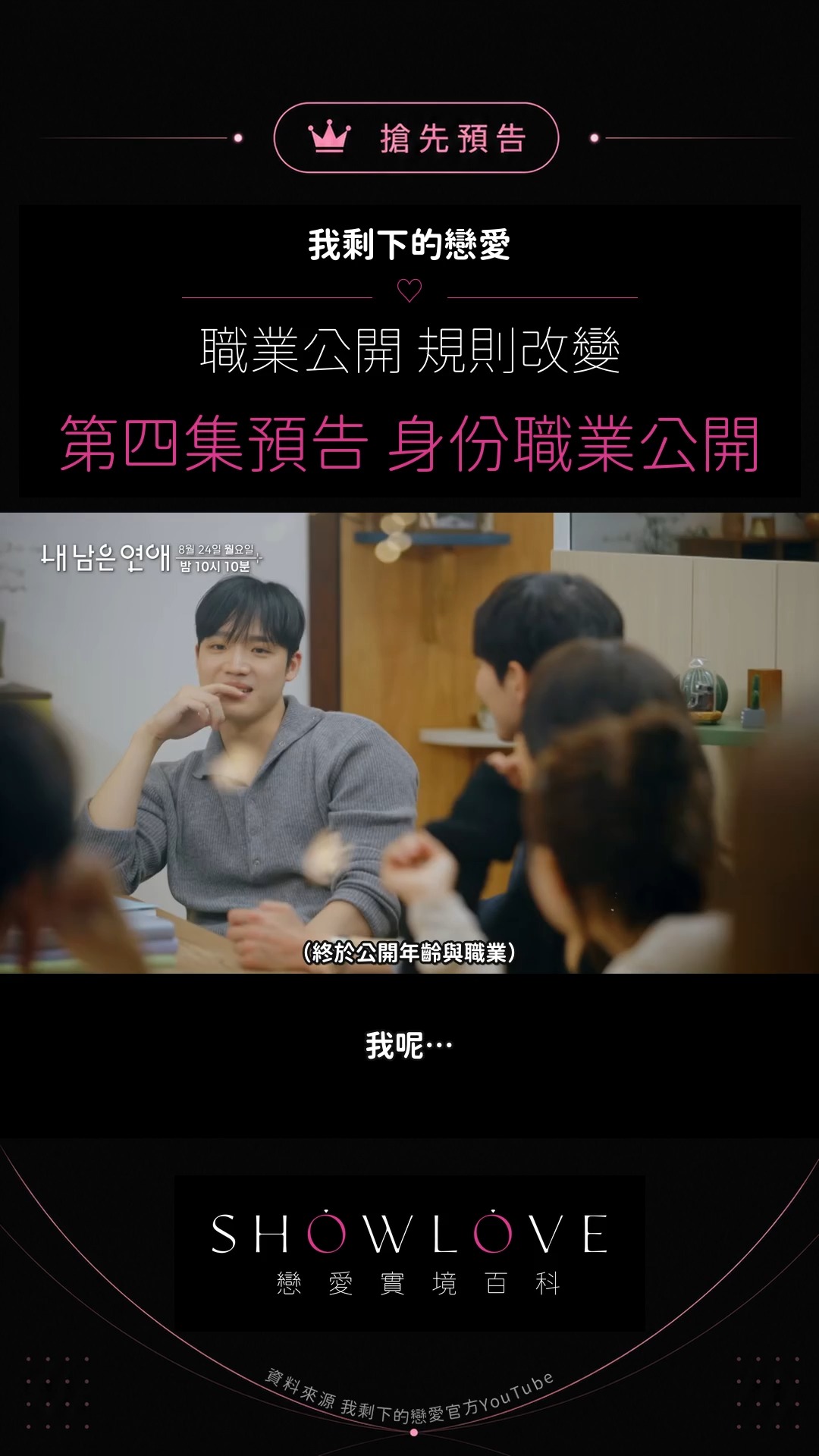 職業與年齡終於公開，連戀愛規則也要一起改寫？ 原本只是想多了解一個人，100 分鐘的分配卻…