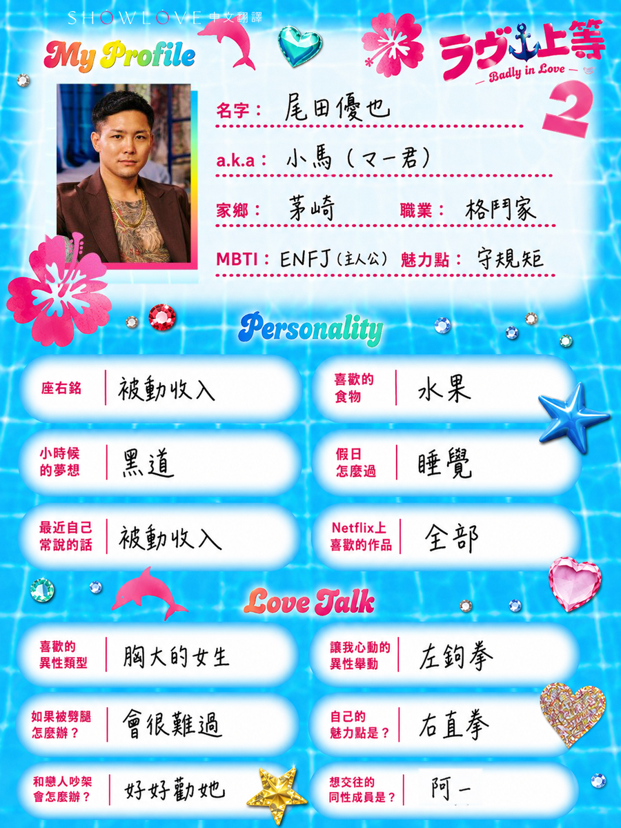 🔥《不良一族尋愛記2》男生組 My Profile 中文版也整理好了！ 這次是男生成員 6…